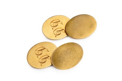 Lot 9 - A pair of late Victorian 18ct gold cufflinks,...