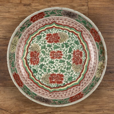 Lot 110 - Wucai large shallow bowl/charger Chinese,...