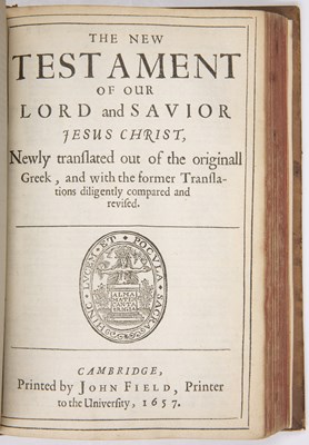 Lot 337 - A 17th century Bible printed by John Field...