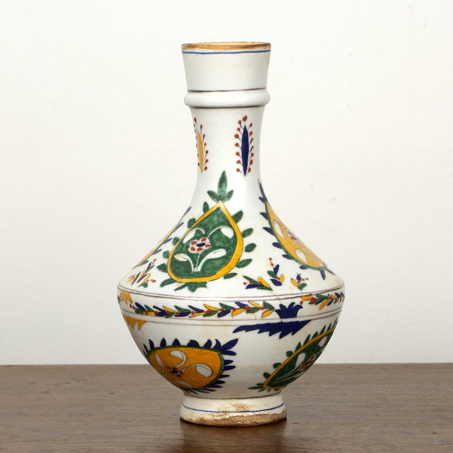 Lot 229 - Kutahaya pottery vase Turkey, of white ground...