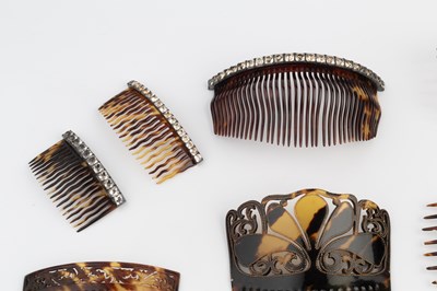 Lot 535 - A tortoiseshell hair comb, with pierced and...