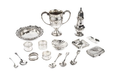 Lot 640 - A collection of silver, comprising a twin...