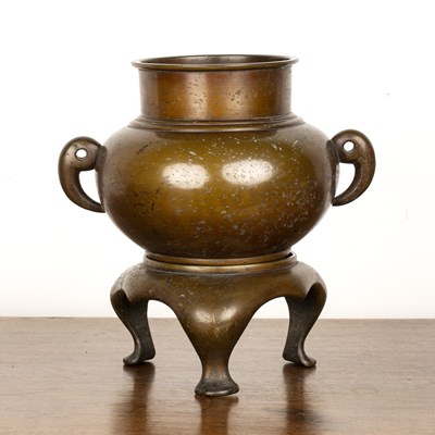 Lot 434 - Bronze censer on stand Chinese, 19th Century...