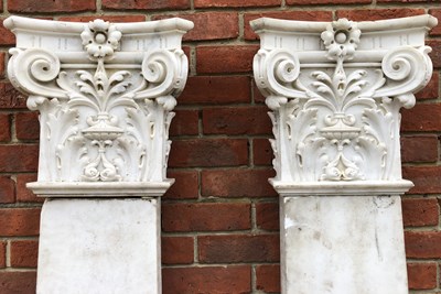Lot 571 - Two marble pilasters