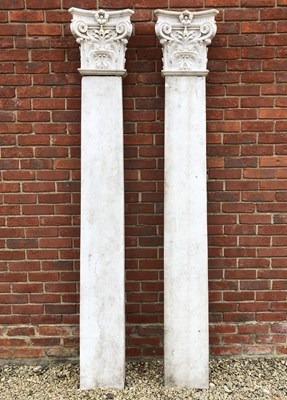 Lot 571 - Two marble pilasters