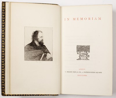 Lot 400 - Tennyson (Alfred, Lord). 'In Memoriam'. Kegan...