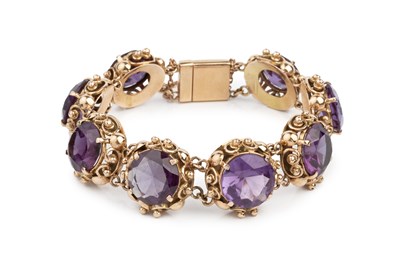 Lot 144 - A synthetic gem set bracelet, designed as a...