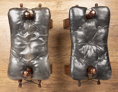 Lot 45 - Pair of Benares camel stools Indian, with...