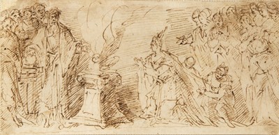 Lot 256 - A 16th/17th century sacrificial scene sepia...