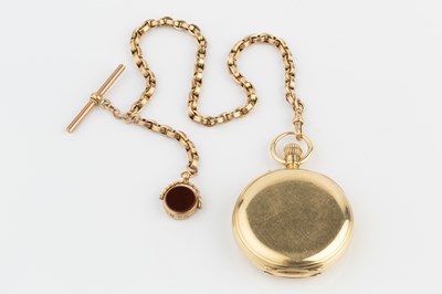 Lot 228 - A late Victorian 18ct gold half hunter pocket...