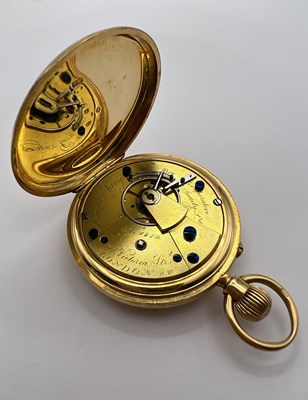 Lot 228 - A late Victorian 18ct gold half hunter pocket...