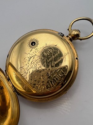 Lot 242 - A Victorian 18ct gold open face pocket watch,...