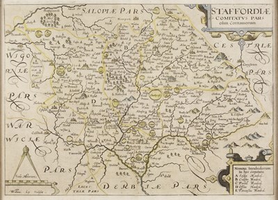 Lot 137 - Antiquarian map William Kip, Staffordshire...