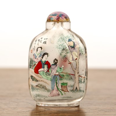 Lot 276 - Glass interior painted snuff bottle Chinese,...