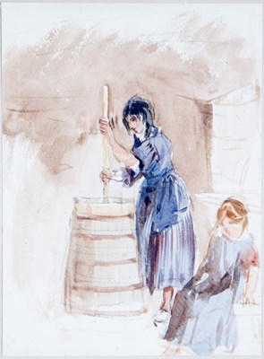 Lot 439 - David Cox (1783-1859) The Laundry Maids,...