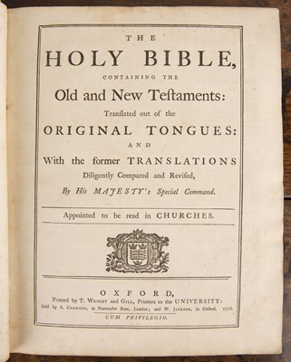 Lot 388 - The Holy Bible in English 18th Century,...