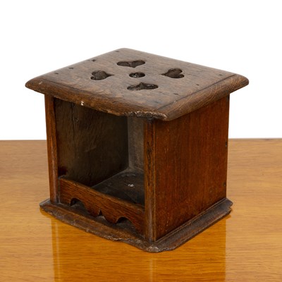 Lot 18 - Foot warmer or stove oak, 19th Century, with...