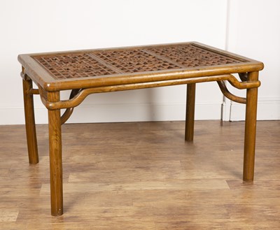 Lot 8 - Elm provincial dining table Chinese, with a...