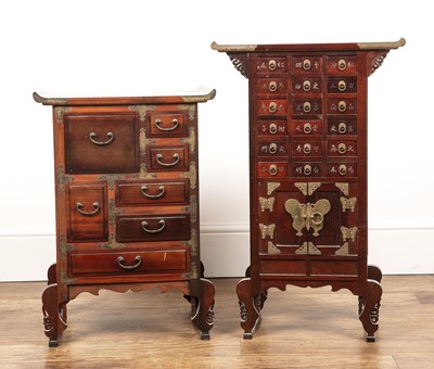 Lot 60 - Two small sets of drawers Chinese, one 47cm...