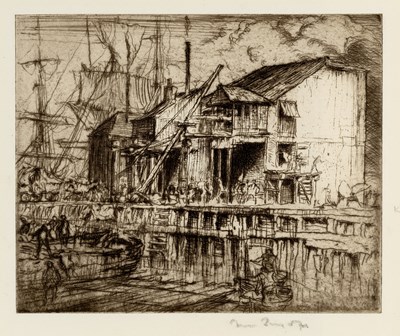 Lot 281 - Frank Brangwyn (1867-1956) Eyot, Kew signed in...