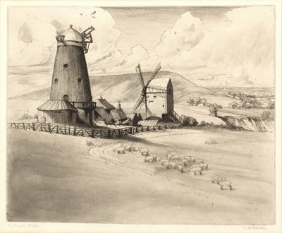 Lot 15 - D B Martin The Clayton Mills, etching, pencil...