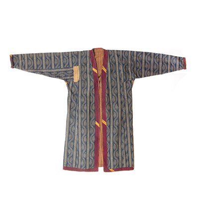 Lot 202 - Blue ground printed coat Turkmen, with...