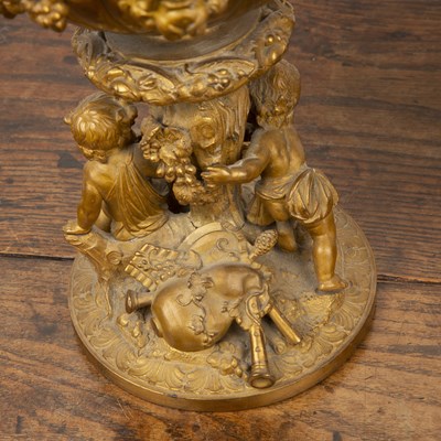 Lot 390 - Pair of French classical gilt bronze wine...