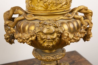 Lot 390 - Pair of French classical gilt bronze wine...