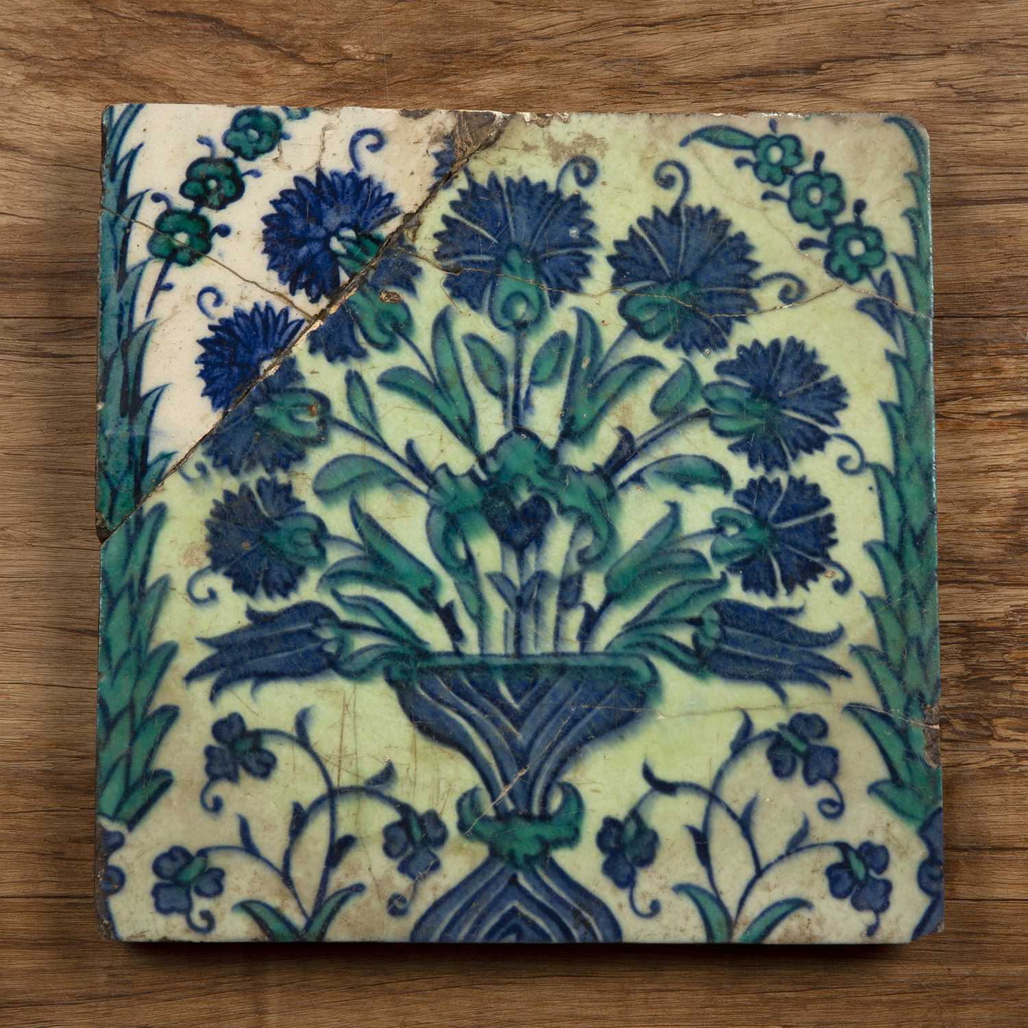 Lot 93 - Iznik tile Turkish, 1520/1540 painted with a...