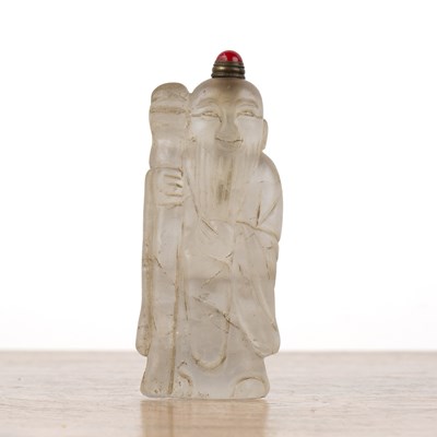 Lot 313 - Rock crystal snuff bottle Chinese, late 19th...