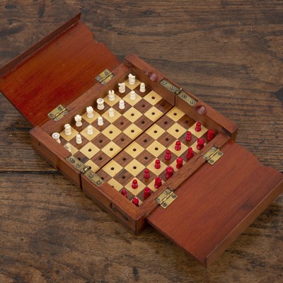 Lot 365 - Whittington style travelling Chess set late...