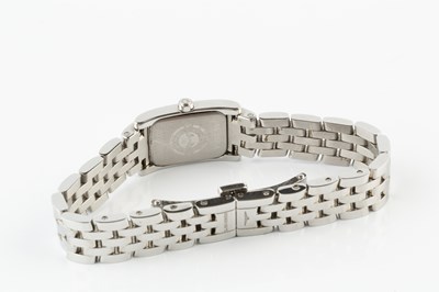 Lot 251 - A lady's stainless steel and diamond set...