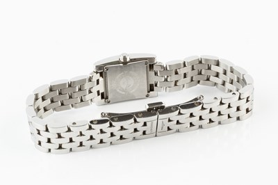 Lot 251 - A lady's stainless steel and diamond set...