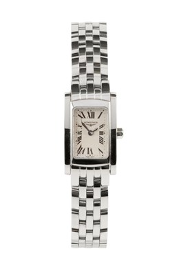 Lot 251 - A lady's stainless steel and diamond set...