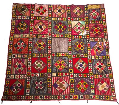 Lot 223 - Sampler bed cover Uzbekistan, made from scraps...