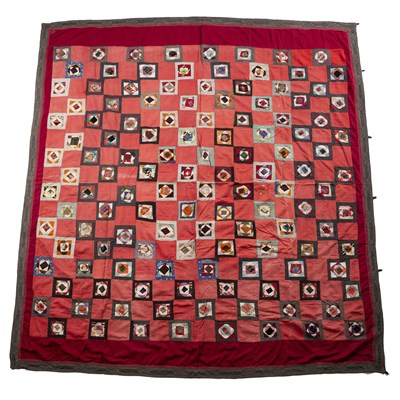 Lot 230 - Two patchwork covers Uzbekistan, one of red...