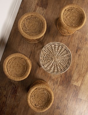 Lot 33 - Wicker stool 38cm diameter x 38cm high, and...