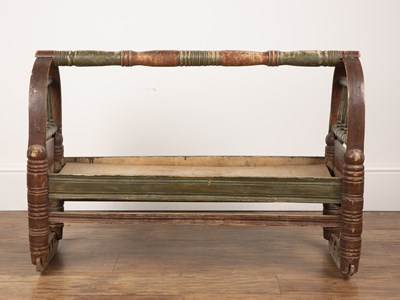 Lot 16 - Painted child's crib Central Asian, with...