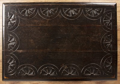 Lot 41 - Oak carved table Victorian, 66cm x 45cm x 73cm...