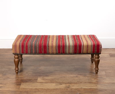 Lot 37 - Contemporary footstool with a Kelim type cover,...