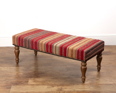 Lot 37 - Contemporary footstool with a Kelim type cover,...