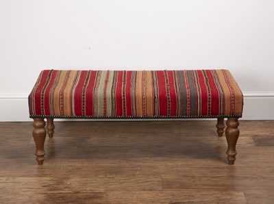 Lot 37 - Contemporary footstool with a Kelim type cover,...