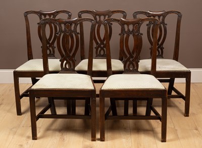 Lot 210 - A set of eight Chippendale style mahogany dining chairs