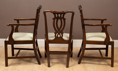 Lot 210 - A set of eight Chippendale style mahogany dining chairs