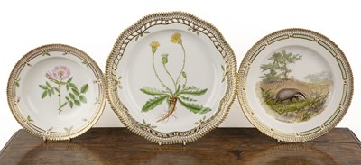 Lot 381 - Two Flora Danica Royal Copenhagen pieces and a...