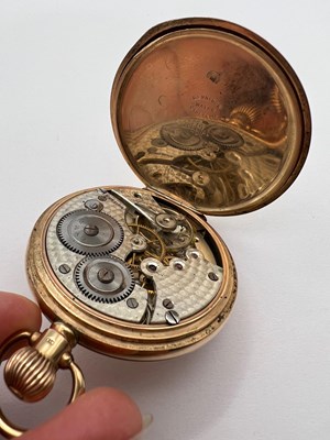 Lot 229 - A 9ct gold hunter pocket watch, the white...