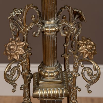 Lot 58 - A Victorian telescopic brass standard lamp