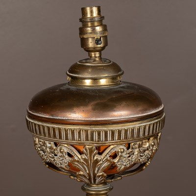 Lot 58 - A Victorian telescopic brass standard lamp