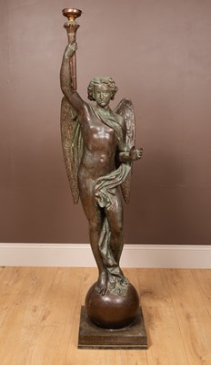 Lot 352 - A spelter torchère