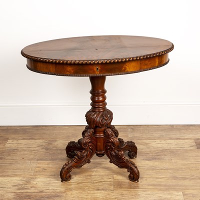 Lot 118 - Mahogany side table 19th Century, the oval top...